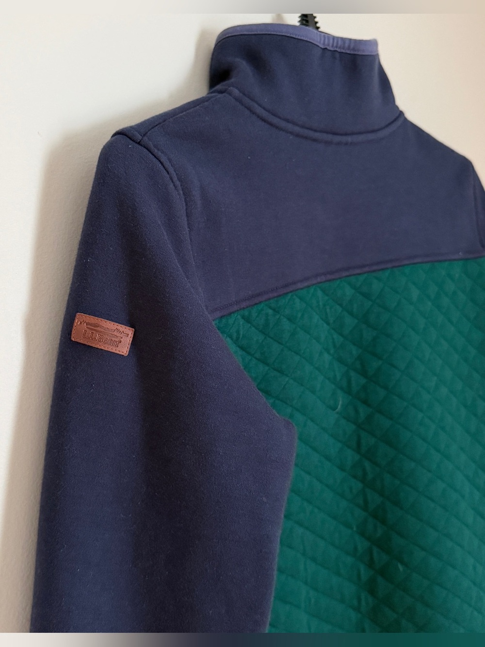 LL Bean snap neck quilted sweatshirt - Picture 3 of 6